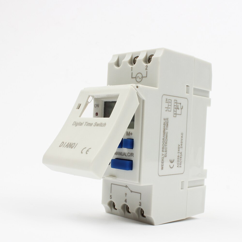 Elektroninen viikoittain 7 päivää ohjelmoitava digitaalinen ajastinkytkin releohjaus 220v 230v 6a 10a 16a 20a 25a 30a din-kisko  tp8 a 16 dianqi