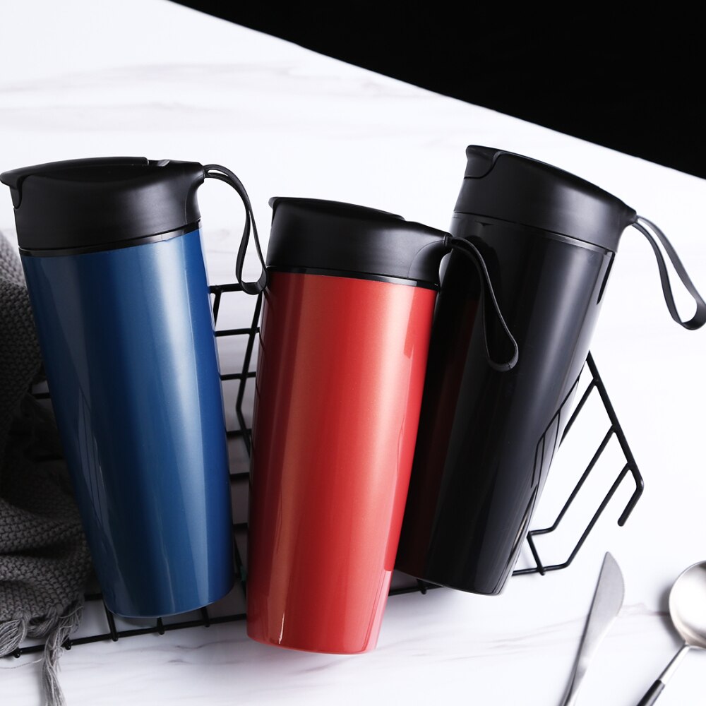 560ml Thermal Coffee Mug Ceramic Inside Insulated Travel Mug Thermos Coffee Tumbler Vacuum Flask Stainless Steel Tumbler Cups