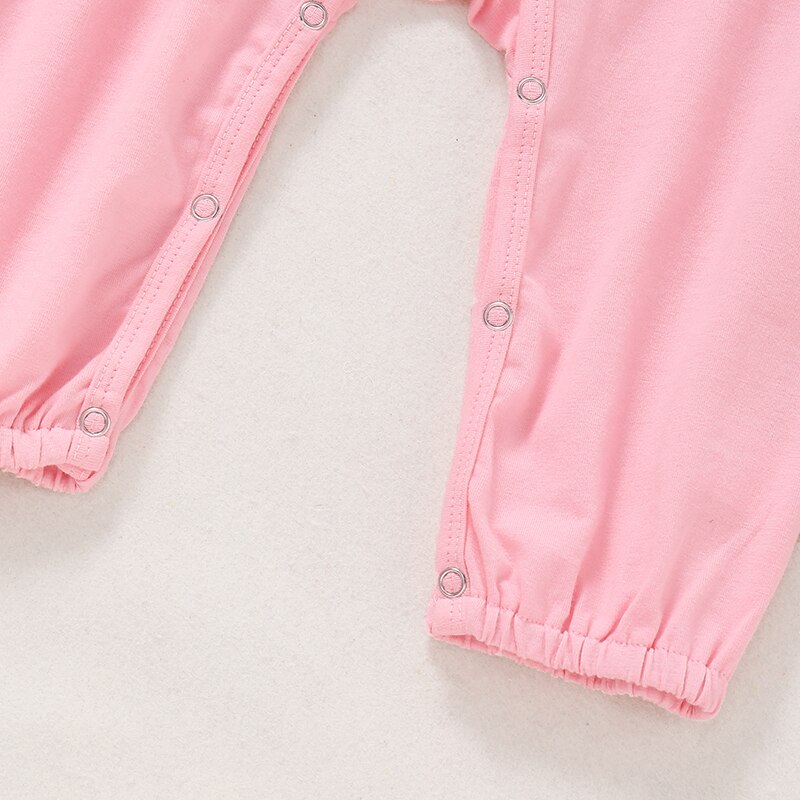 Ropa Para niña recién nacida de 0 a 2T, mono con volante para niña pequeña, mono de empalme blanco y rosa de manga larga, mono barato