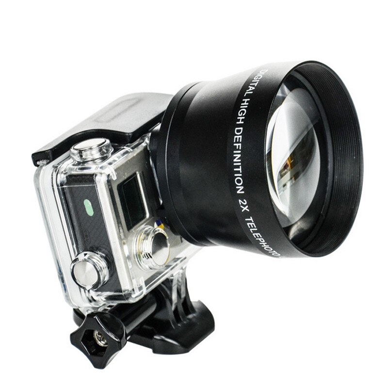 Objectif Zoom HD Super téléobjectif universel 52mm, appareil photo numérique pour Gopro 3 + 4 pour Xiaoyi LFX-ING