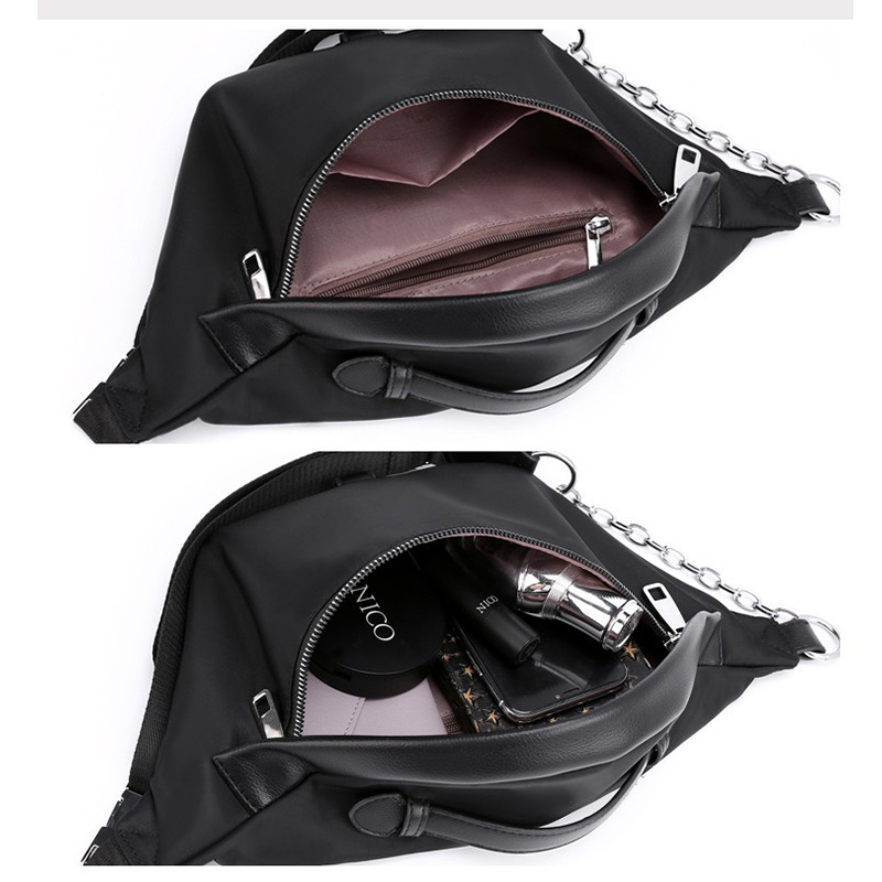 Nylon Leopard fanny Pack Reißverschluss Kette Gürtel Tasche für Frauen 2022 Neue Weibliche Brust Packungen Crossbody Mädchen Schulter Taille taschen