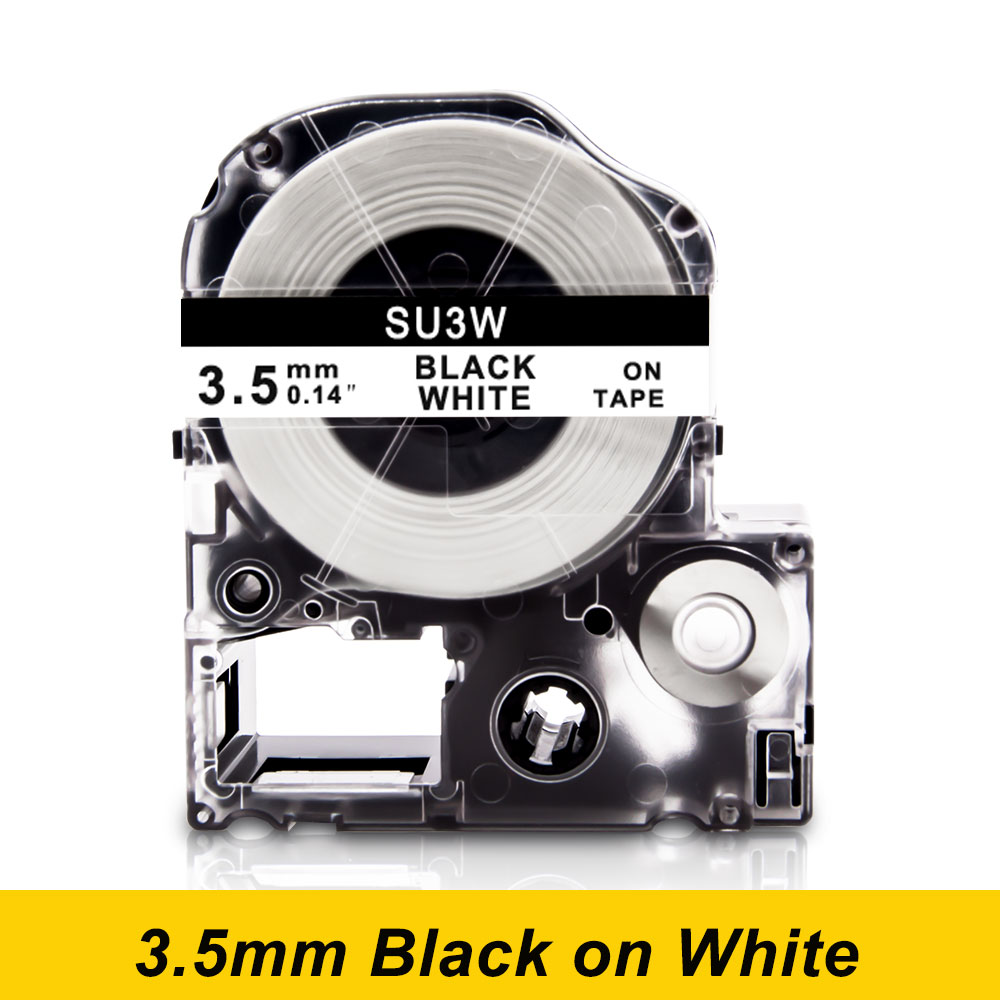 Tubo termorretráctil de etiquetas de 3,5/5/11mm SU5S SU11S SU5Y SU11Y SU3Y SU3W Compatible con impresora Epson LabelWorks LW-300 LW-400 LW-500: C