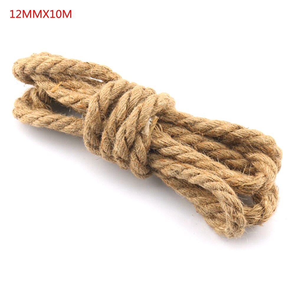 0.47 Inch 12mm Natural Jute Rope Twine Rope Hemp DIY Craft Handmade Decoration Hand Rope Natural Crafts Decoration: 12MMX10M