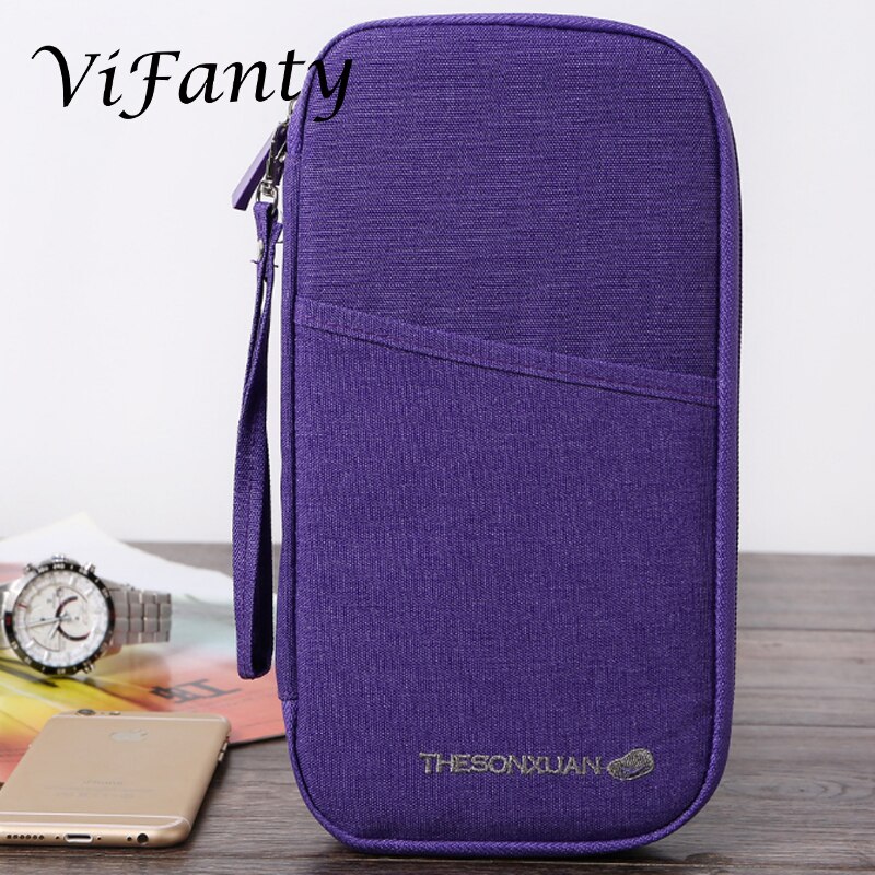 Passport Holder-Travel Passport Wallet Document Holder Organizer with Removable Strap for Men & Women: Purple