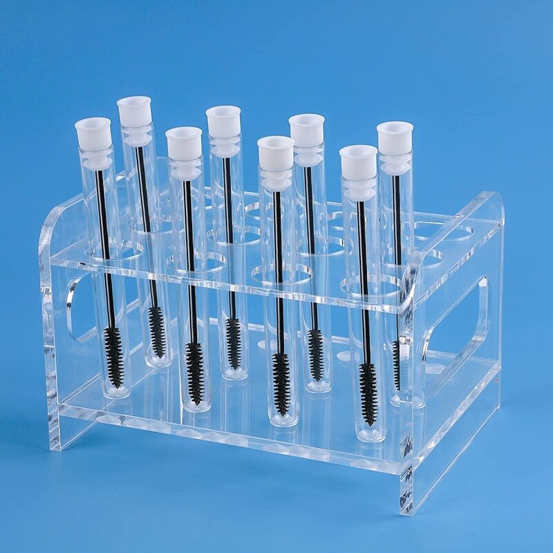 50pcs/pack 12x100mm Transparent Plastic Round-bottom Tube Sample Bottle, Office Laboratory Experiment Supplies with Lid