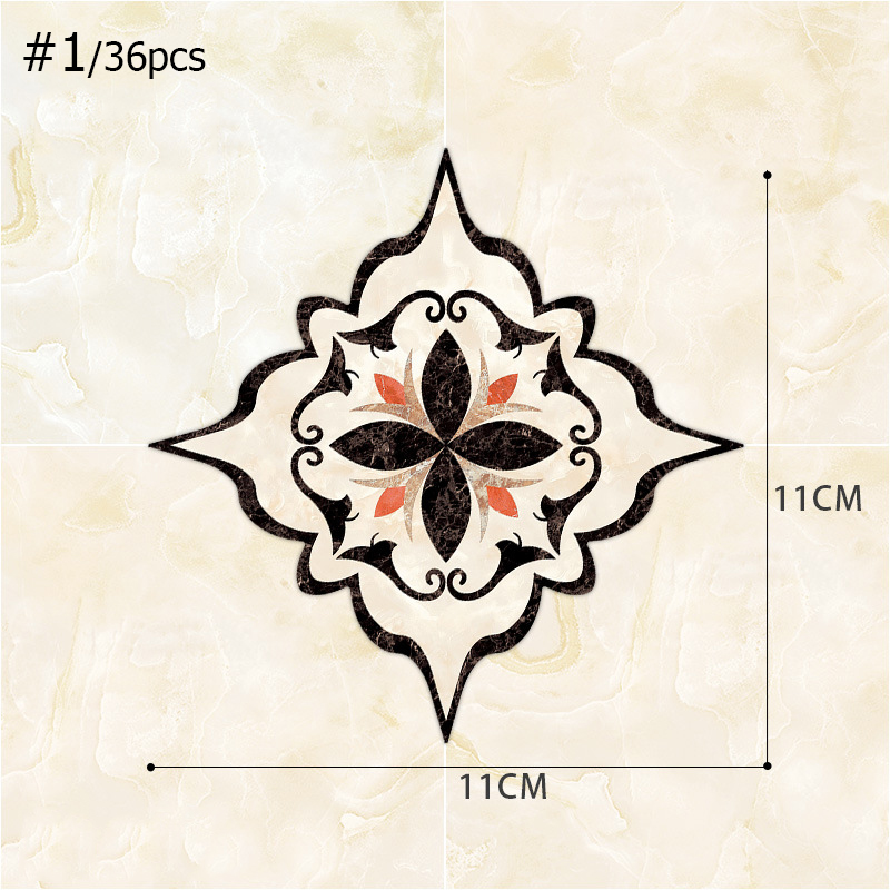 36 Pcs Self Adhesive Floor Tile Stickers Waterproof Floor Diagonal Sticker Europe Royal Style Living Room Decor Wall Floor Stick