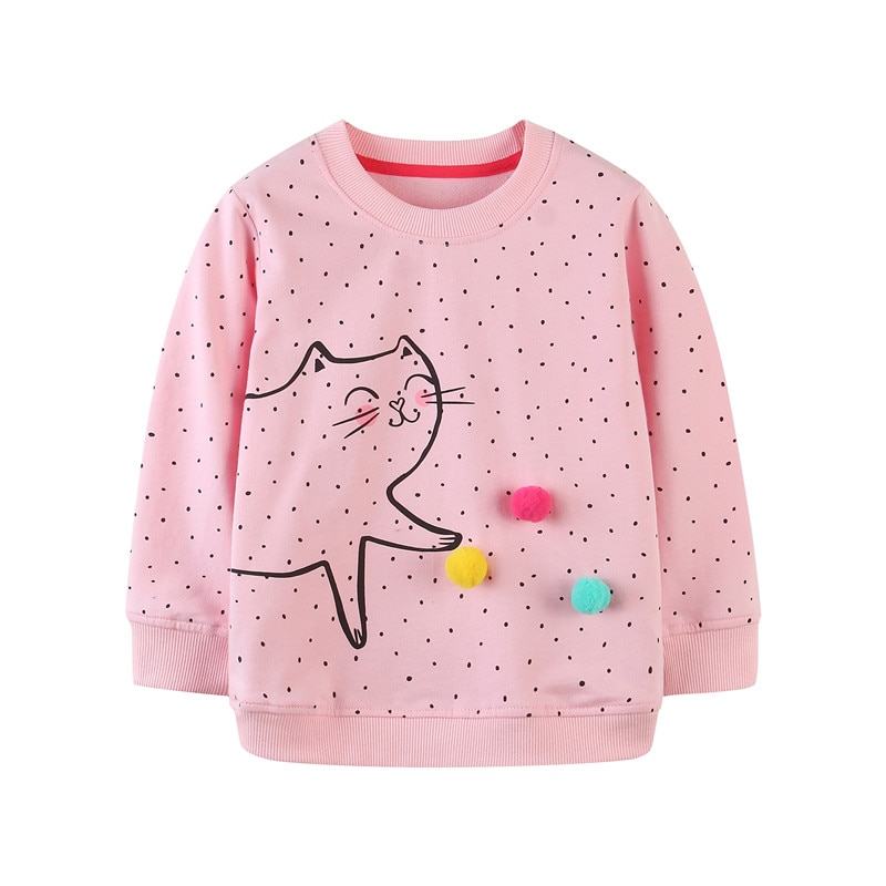 Springmeters herfst winter meisjes stippen sweatshirts schattige kinder katoenen kostuum lange mouwen trui tops meisjes