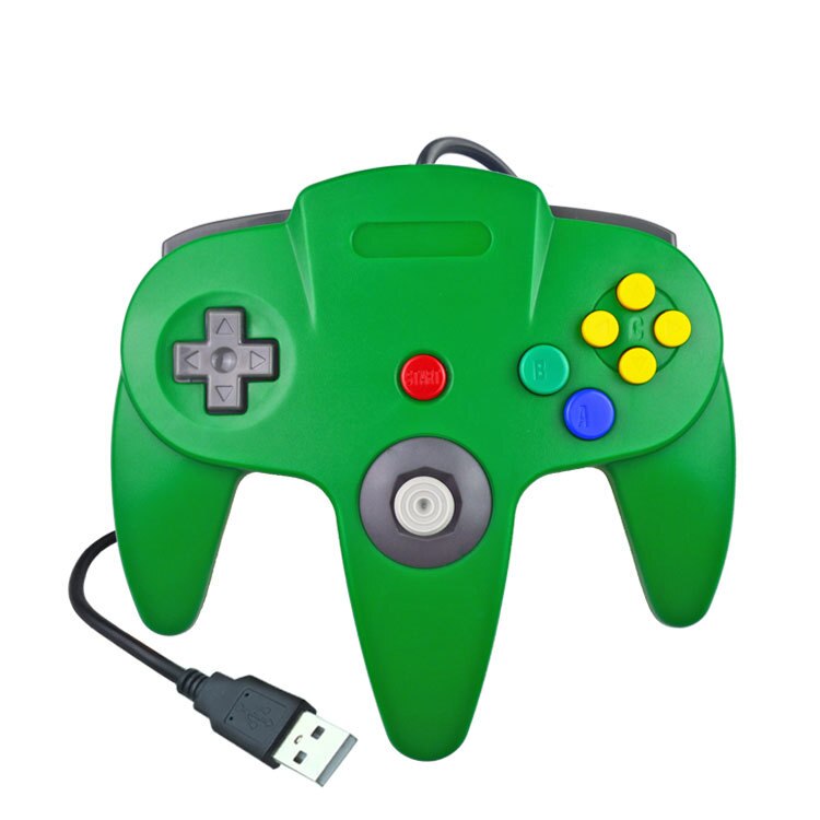 USB Wired Gamepad for Nintendo 64 Host N64 Controller Joystick for For Classic Nintendo 64 Console Games for Mac Computer PC: Green