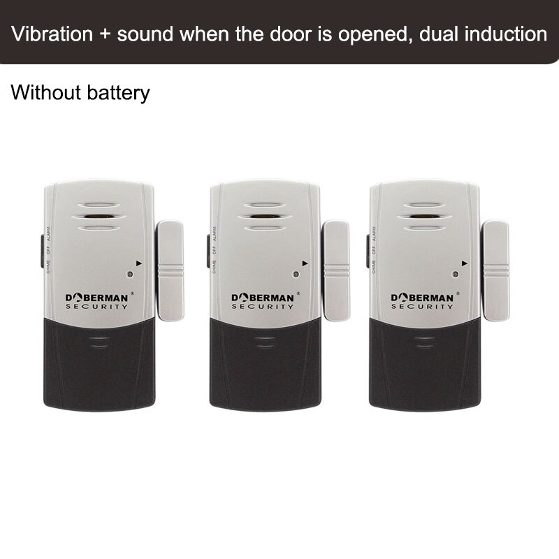 1-5pcs Door Window Security Alarm Ulrta-Slim Warning Wireless Alarm Vibration Sensor for Home Security Protection Alarms System: B Gray 3Pcs