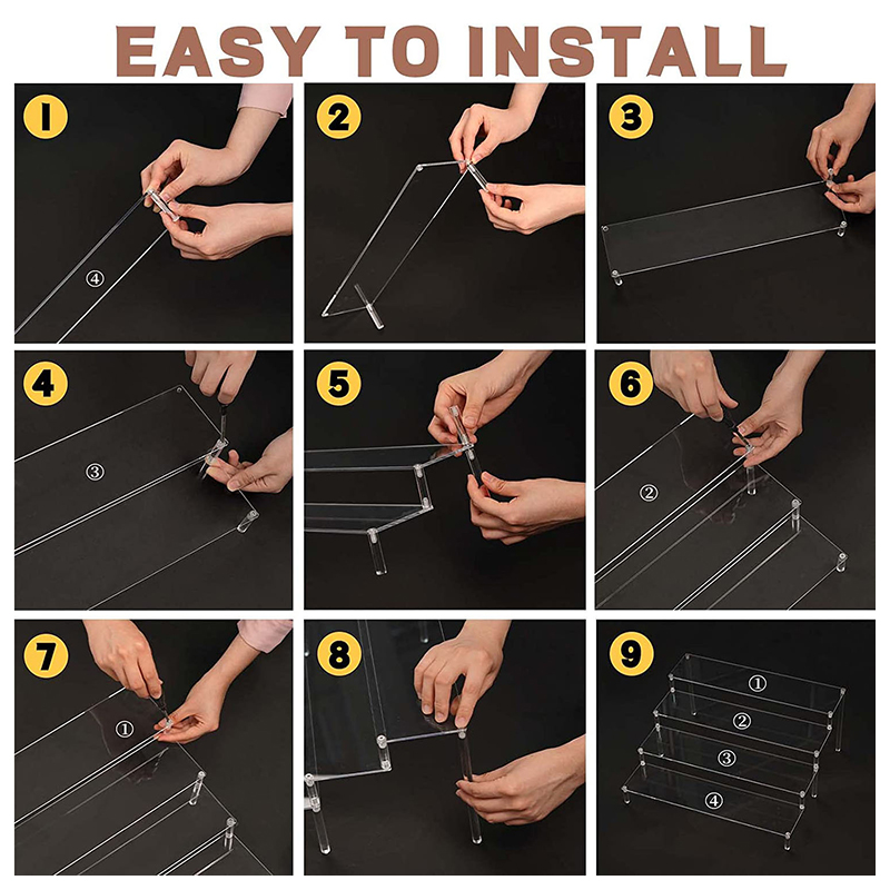 Acrylic Display Stand Fragrance Stand Jewelry Ladder Shelf Hand-made Figure Stand Organizer Rack Blind Box Perfume Model Holder