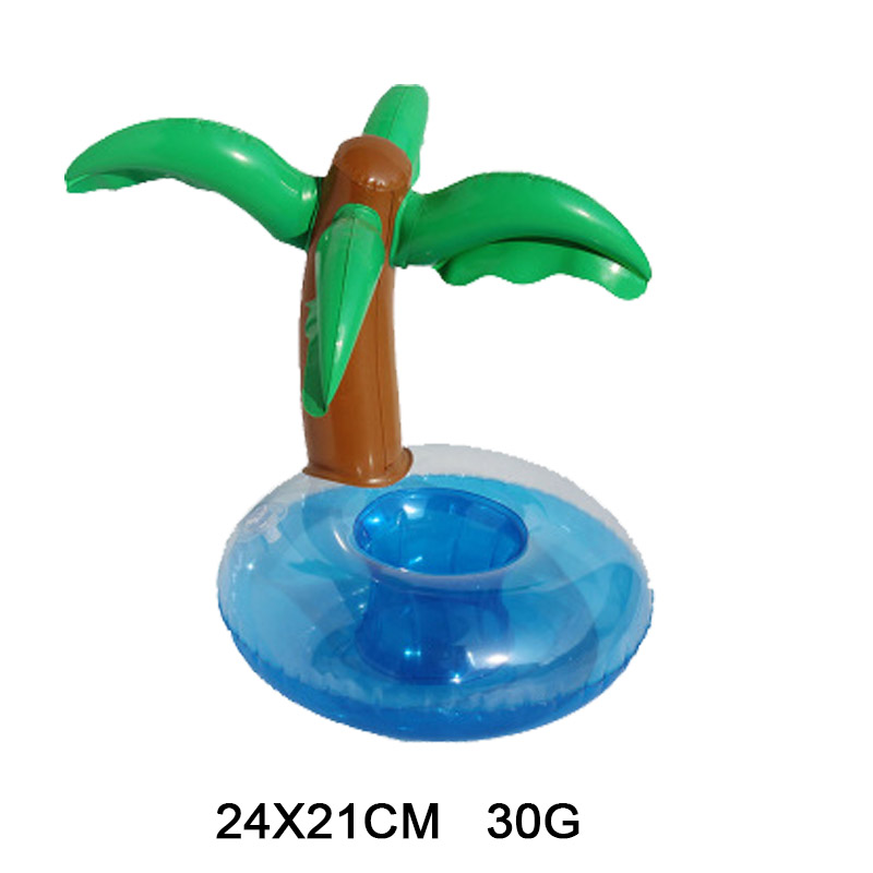 12PCS water drink floats Inflatable cup holder swimming pool toys for festival party floating Mermaid/Rainbow/Coconut Tree