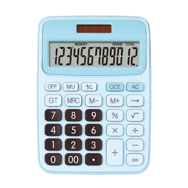Financial Accounting Tools 12-Digit Electronic Calculator with Battery +Solar Power for Home Office School Calculators