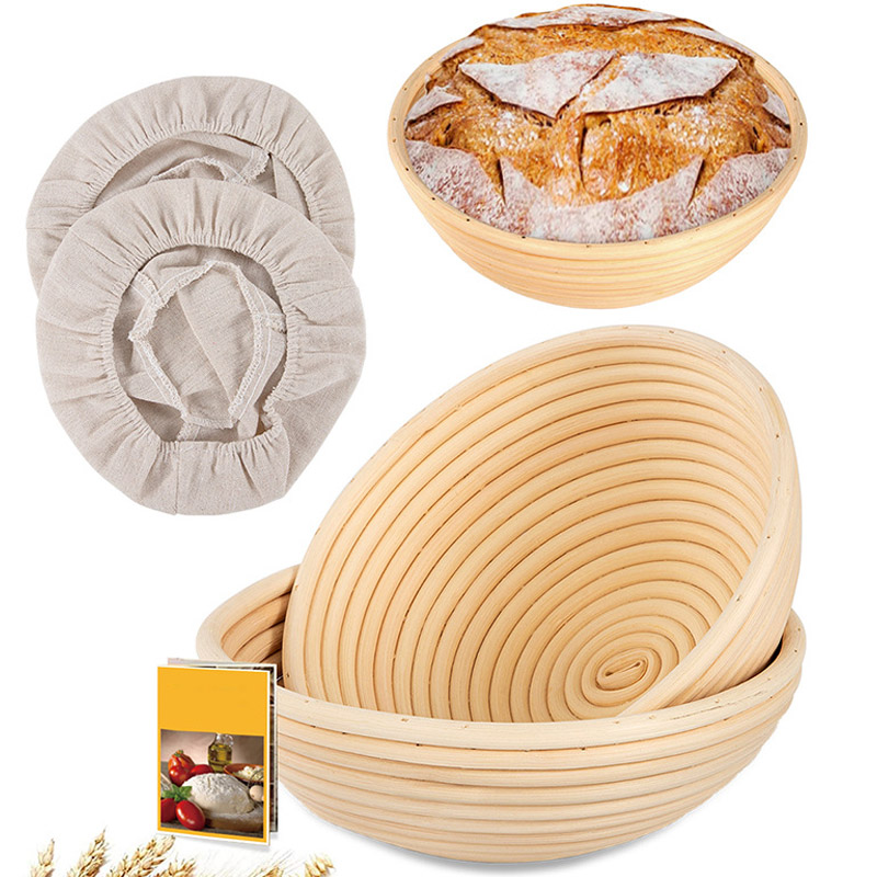 Cesta de fermentación de pan de fermentación europea, resistente al ratán Natural, suministros para hornear de masa fermentada DIY, cesta de mimbre para el hogar