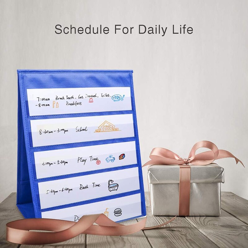 Tabletop Desktop Pocket Chart Table Top With Bonus 20X Dry Erase Cards,Desktop Tabletop Teaching Pocket Chart Double Sided And S: Default Title