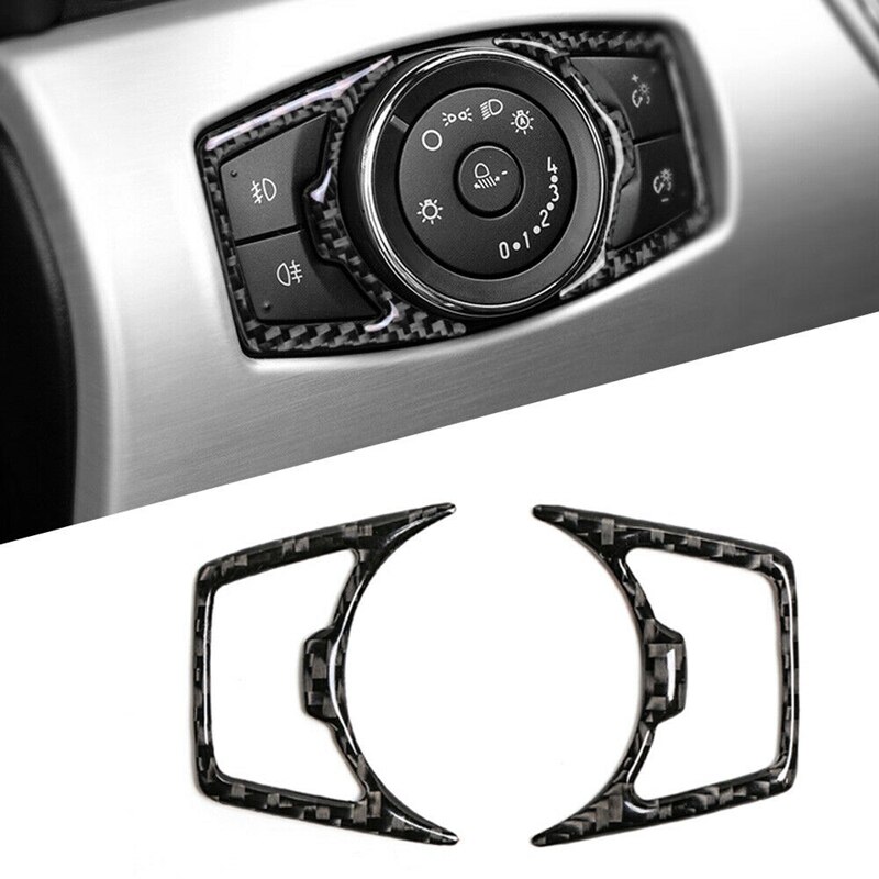 for Ford Mustang Mustang ) F150 Explorer -18 Car Interior Carbon Fiber Headlight Switch Adjustment Frame