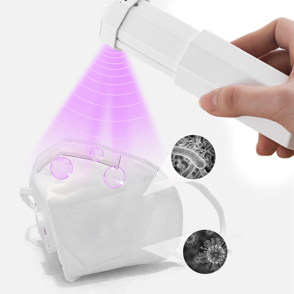 Handheld Uv Kiemdodende Lamp Led Uvc Lamp Met Ozon Telescopische Uv Licht Sanitizer Draagbare Met Usb Charger