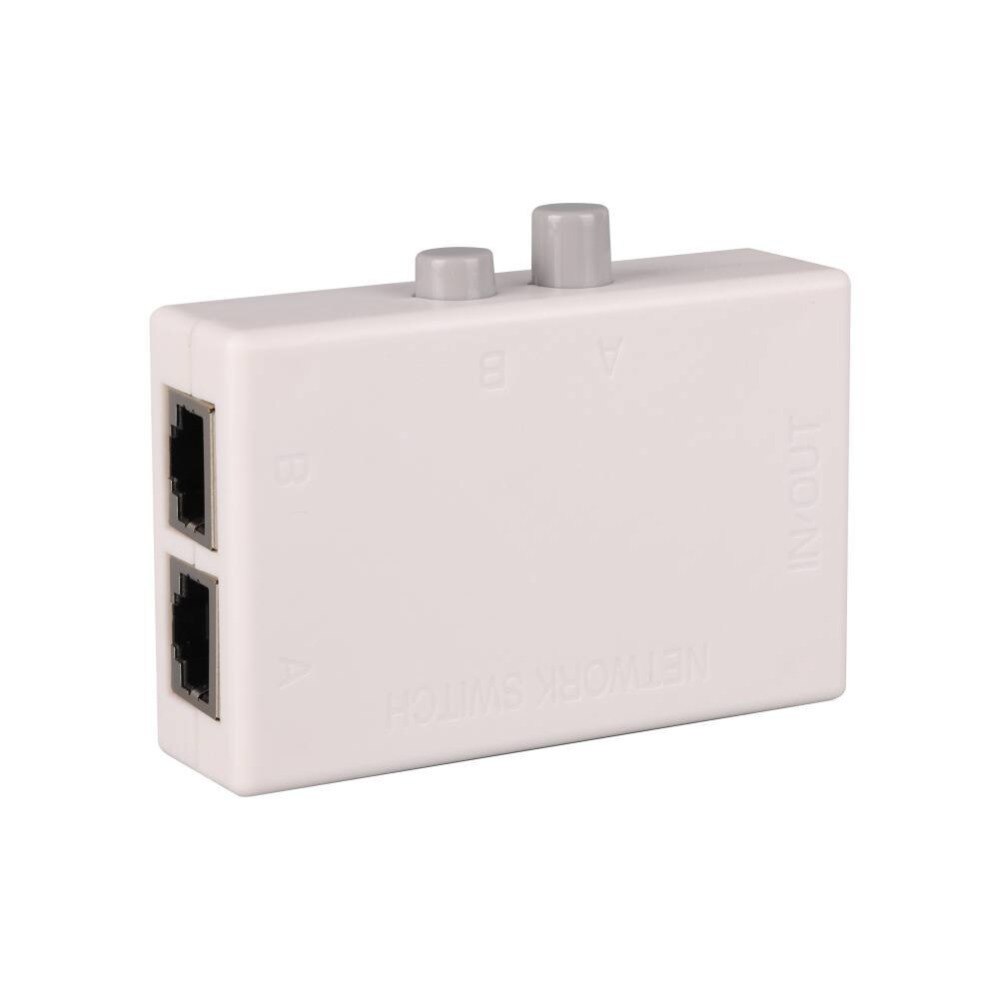 2 Port RJ45 RJ-45 Network Switch Ethernet Box Switcher Dual 2 Way Manual Sharing Adapter HUB Extender Connector