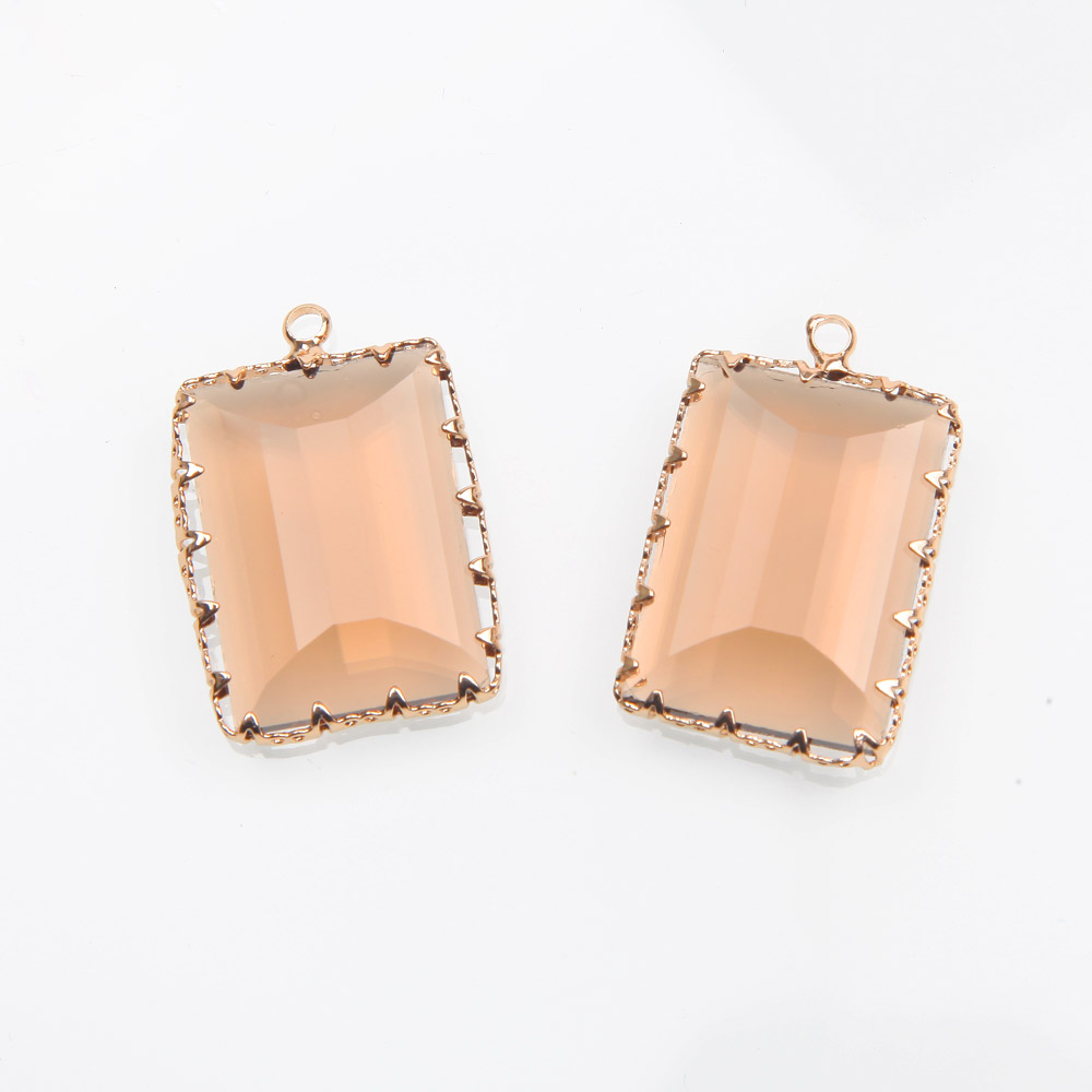 Rechthoek Facet Glas Bedels Voor Sieraden Maken Ketting Hangers Bevindingen Levert Diy Accessoires 19*26Mm: M / Paars