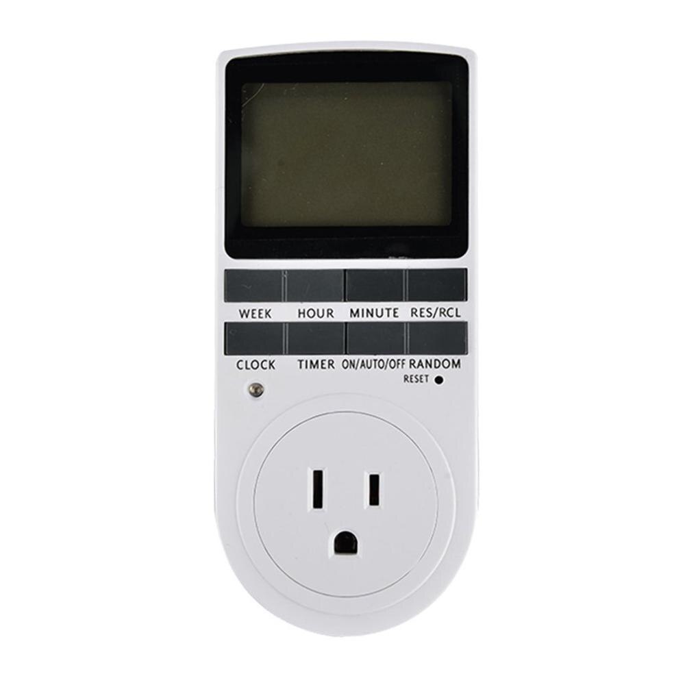 Electronic Digital Timer Switch EU US AU UK Plug Kitchen Timer Outlet 230V 50HZ 7 Day 12/24 Hour Programmable Timing Socket: US Plug