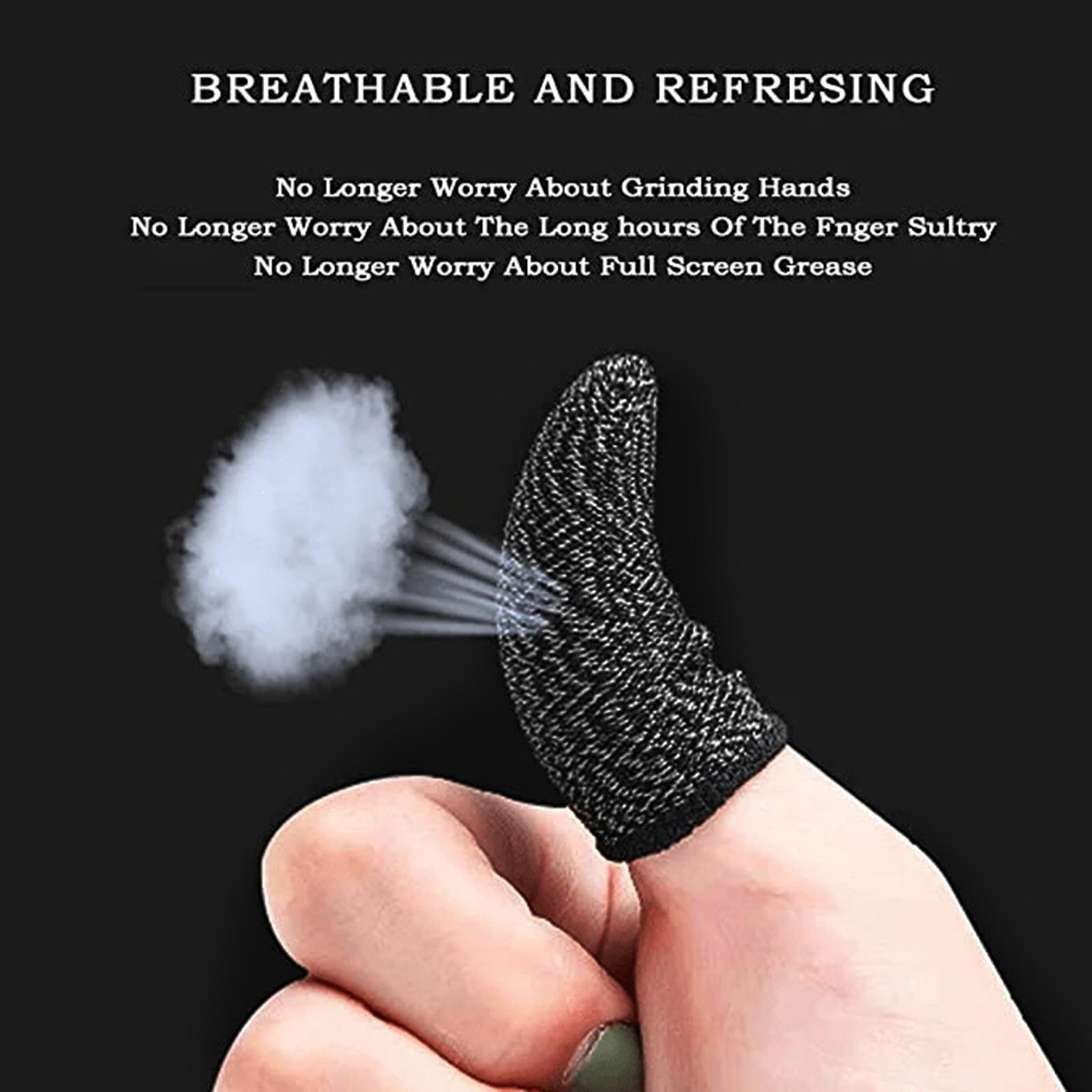 10pcs Mobile Gaming Controller Finger Sleeve Non Slip Sweatproof Touching Screen Finger Cover for Playing Games DU55