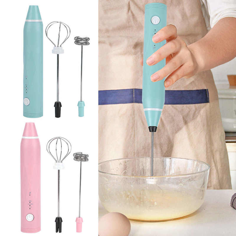 Small Electric Whisk Handheld Foamer for Coffee Latte Chocolate Charging 3 Stirring Rate Milk Frother Mixer Kitchen Supplies
