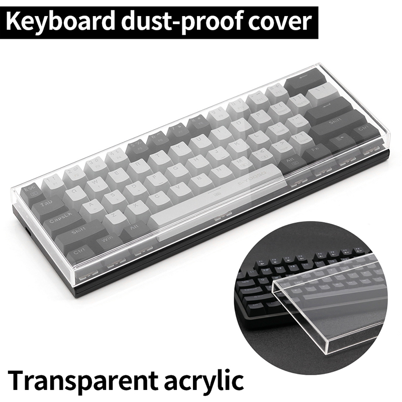 Akrylowa klawiatura przezroczysta obudowa ochronna klawiatura mechaniczna osłona przeciwpyłowa dla 60/61/64 96 98104/108 kluczowa osłona myszy osłona klawiatury