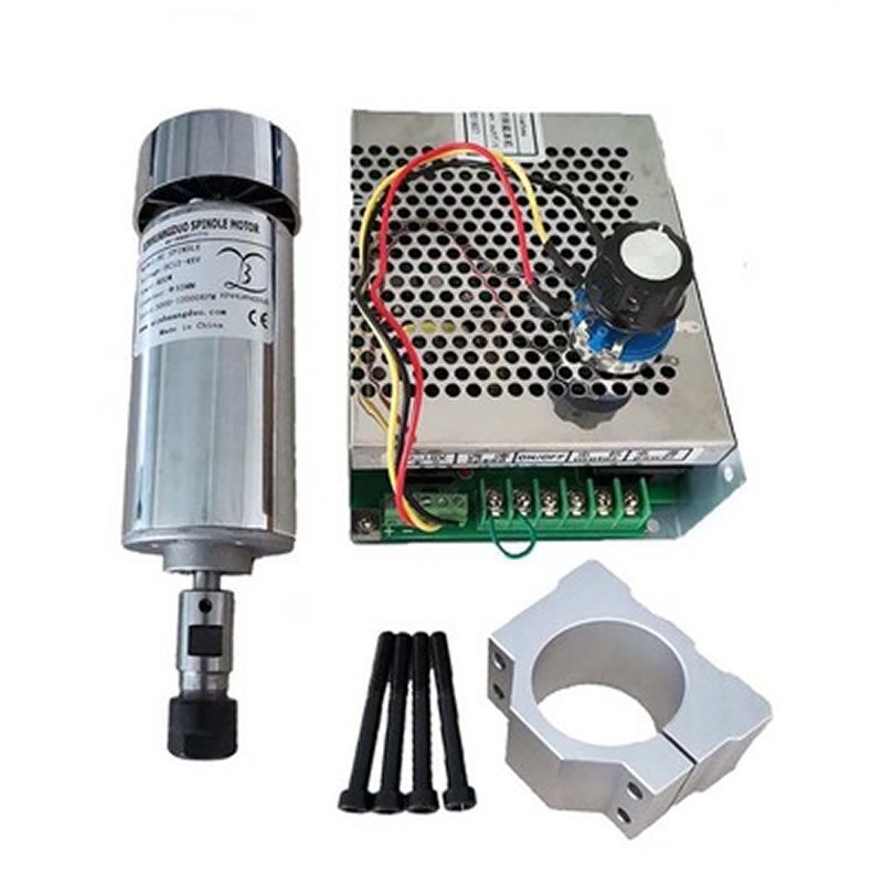 Luchtgekoelde 0.4KW Cnc Spindel Motor Kit ER11 ER16 Chuck 400W Dc Motor + Voeding Speed Gouverneur Voor diy Cnc Graveermachine