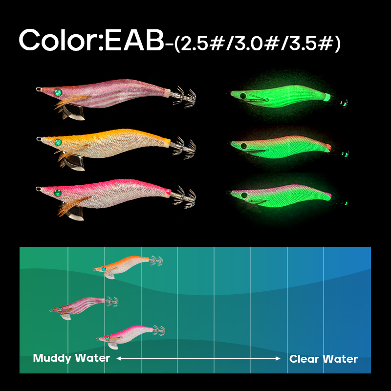 LETOYO 3.5# 3.0# 2.5# Cebo de calamar que se hunde Cebo de calamar luminoso Cebo de pesca artificial EGING Para Señuelo de pulpo Webfoot Pesca de Sepia Oficinalis EGI Señuelo de pesca en el mar