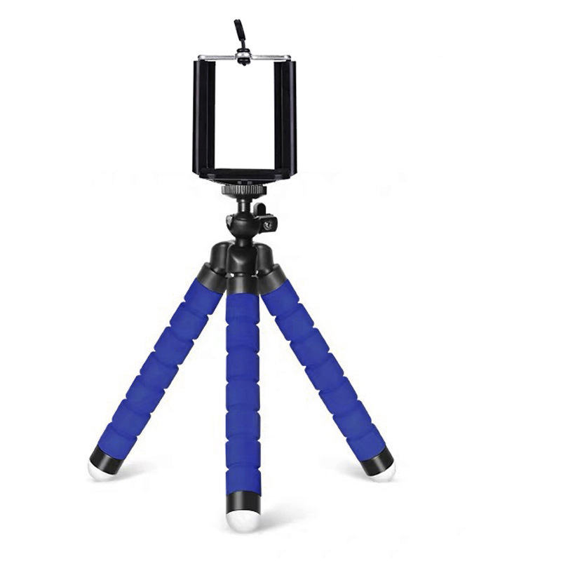 Tripods Tripod For Phone Mobile Camera Holder Clip Smartphone Monopod Tripe Stand Octopus Mini Tripod Stativ For Phone: Blue