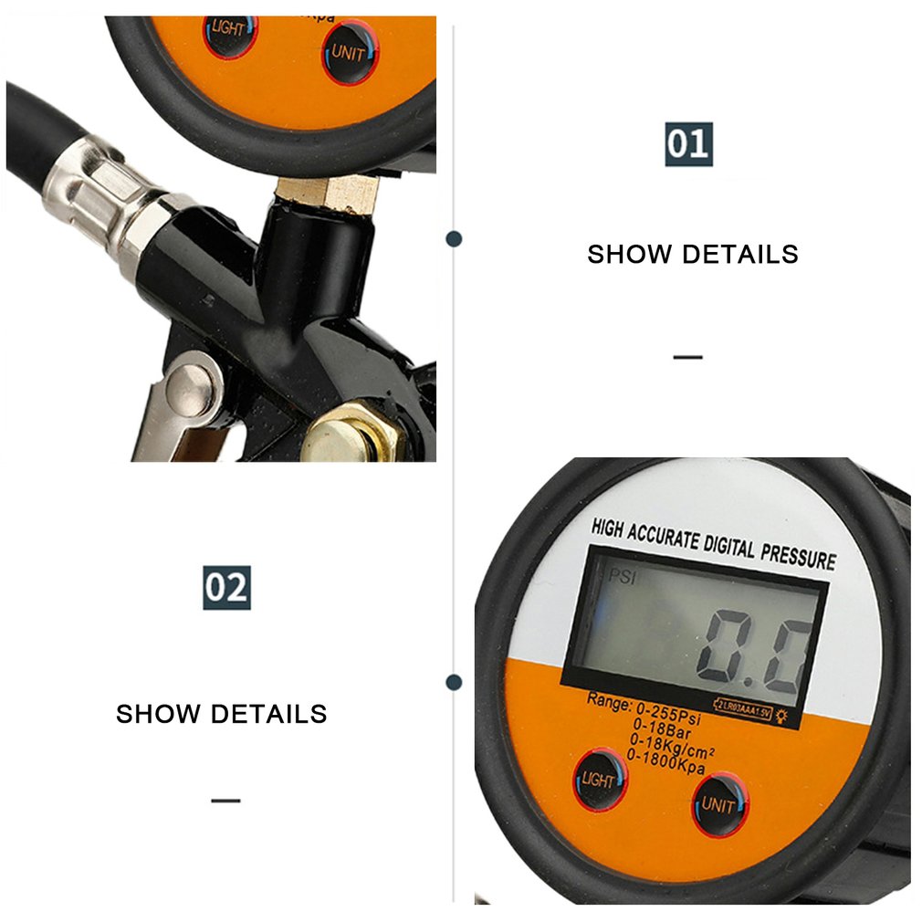 Multifunctional Digital Tire Pressure Tester Tire Pressure Gauge Tire Repair Tool For Car Motorcycle Motor Vehicle