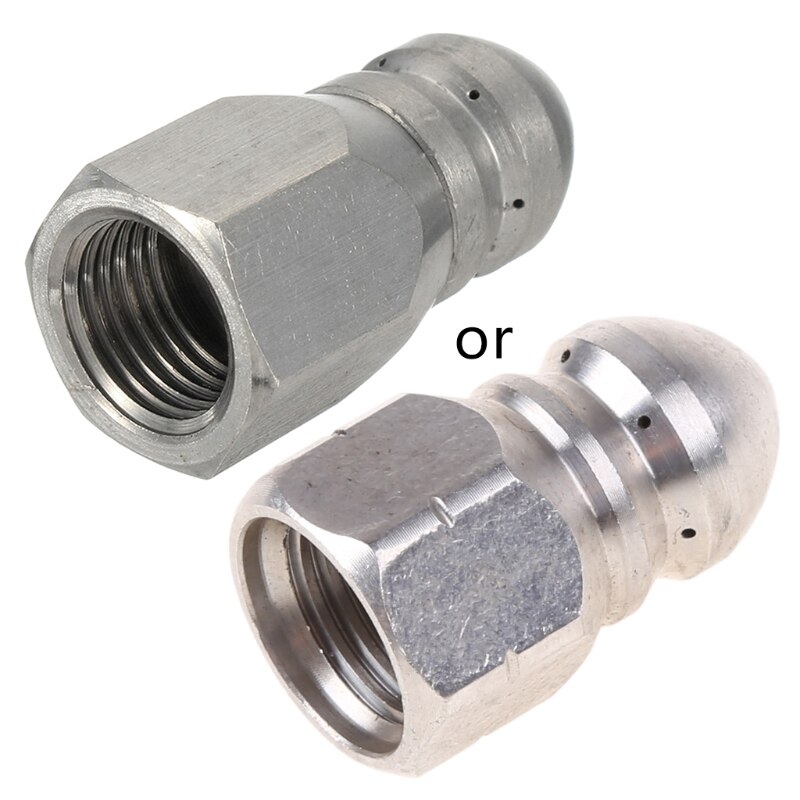 High Pressure Washer Stainless Steel Accessories G1 / 8 " G1 / 4 " G 3 / 8" Drain Sewer Cleaning Jetter Rotary Nozzle