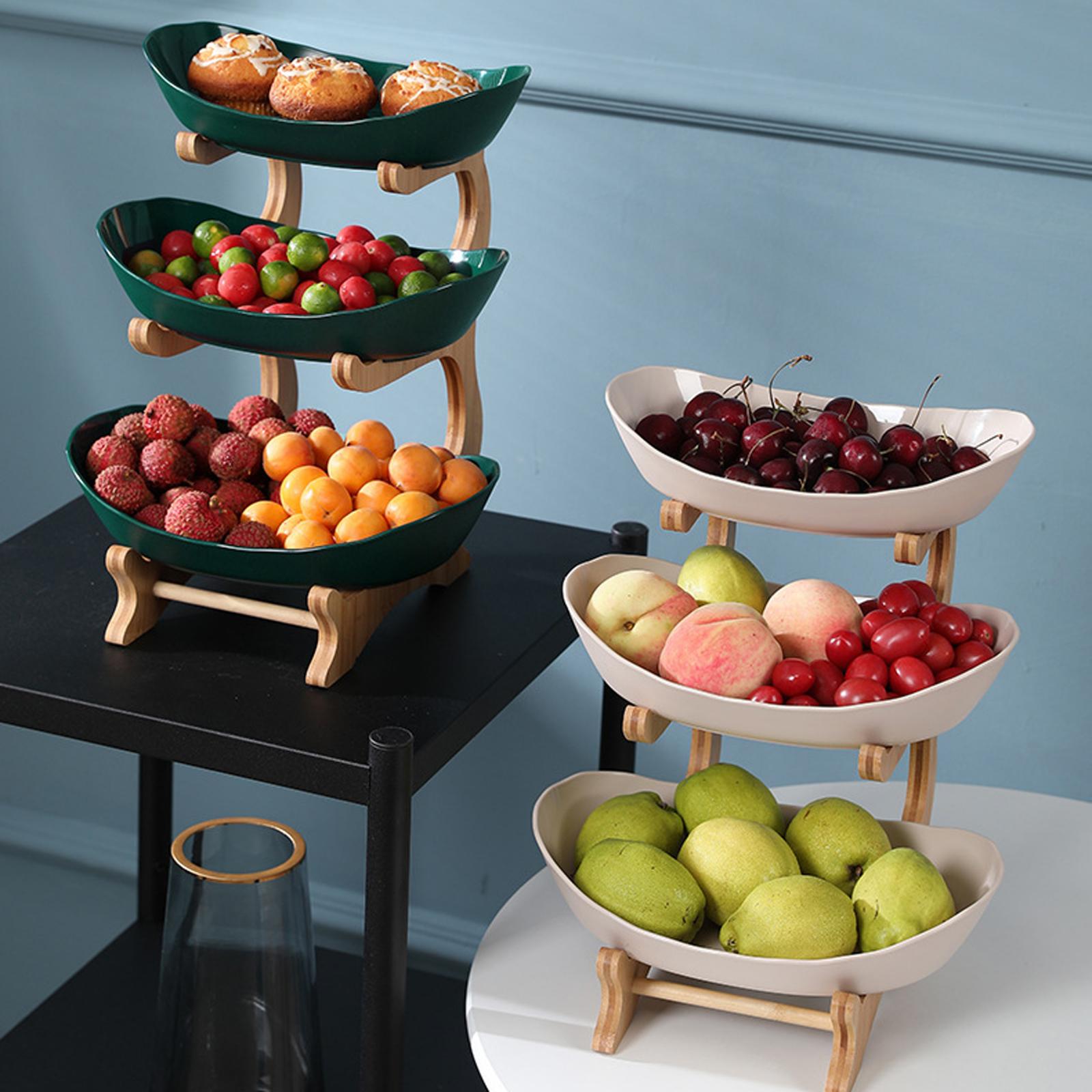 Tiered Tray Fruit Plate Appetizer Snacks Candy Shelves Organizer