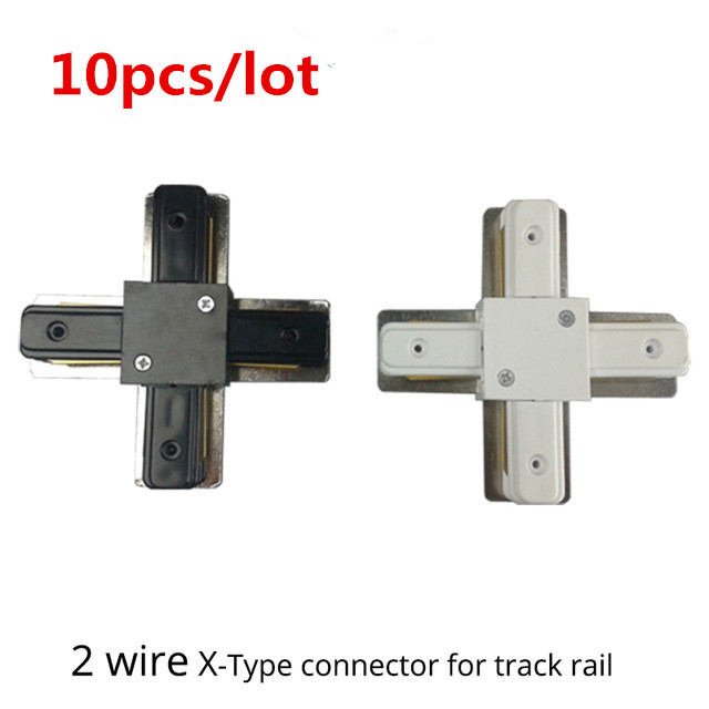 10 teile/los Schiene 1 m Track Leuchte Aluminium 1 meter 2 draht Anschluss System Tracks Leuchte schwarz weiß universal Schienen: 10pcs Connector / WHITE