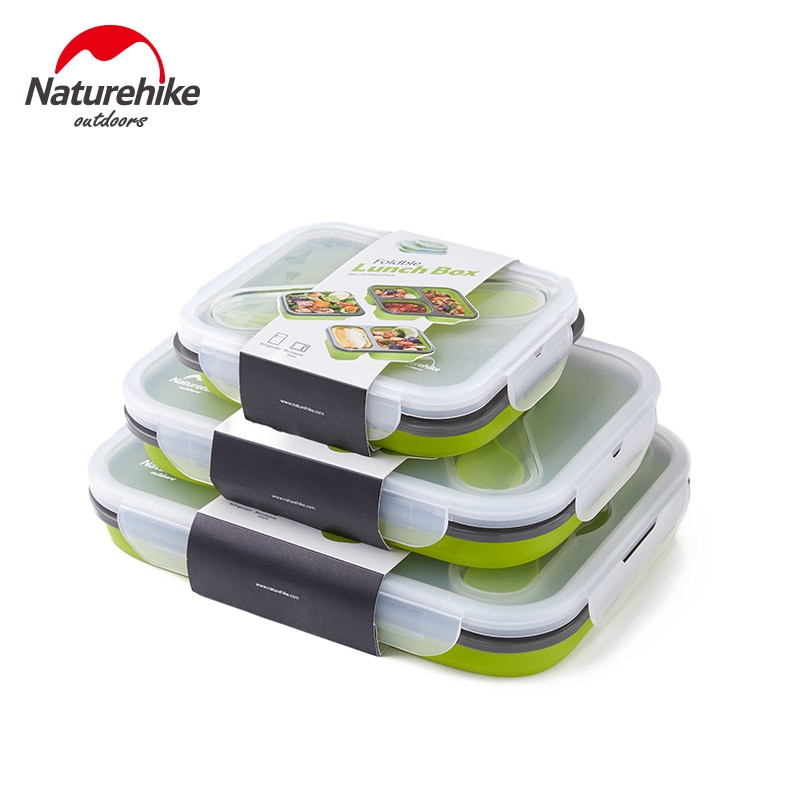 Naturehike Outdoor Opvouwbare Siliconen Lunchboxen Voedsel Maaltijd Dozen Draagbare Picknick Verzegelde Behoud Maaltijd Container Food-Grade