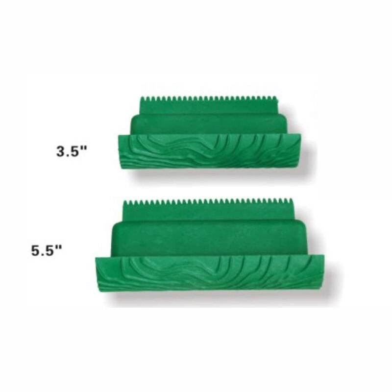 2Pcs M-Shape Wood Grain Decorating Tool Graining Rubber Painting,Green (MS8L)