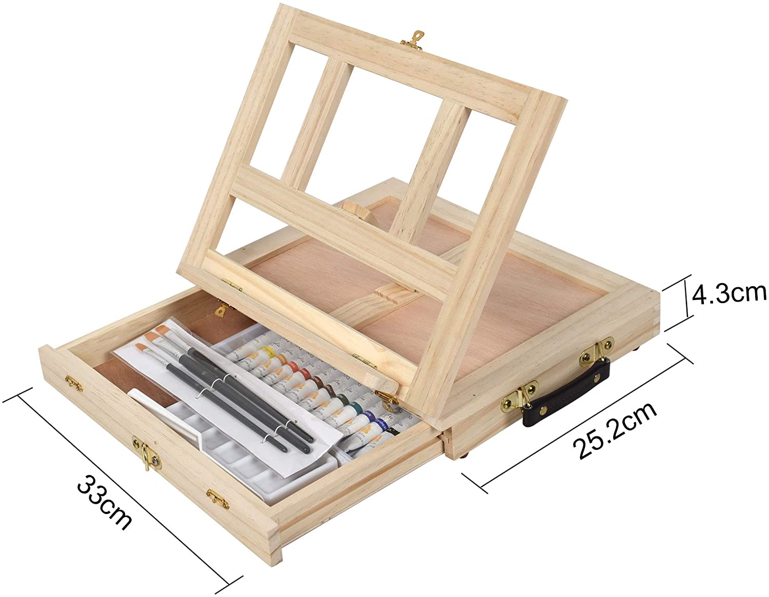 Wooden Table Easels for Painting Artist Kids Sketch Drawer Box Portable Desktop Laptop Accessories Suitcase Paint Art Supplies