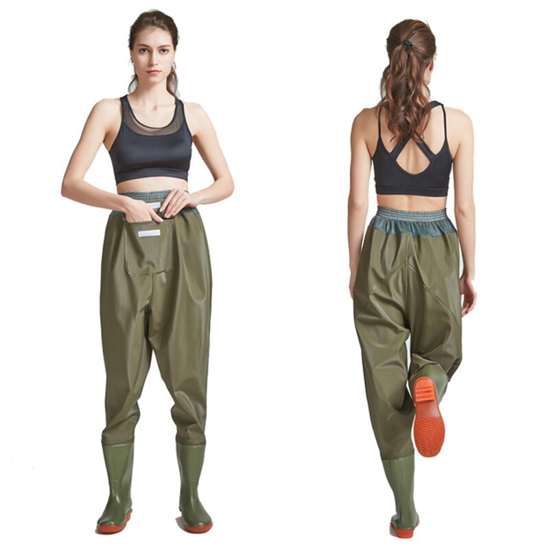 Fly Fishing Waist Waders Pant Durable Waterproof trousers Wading Breathable Waist Pants With Stocking Foot