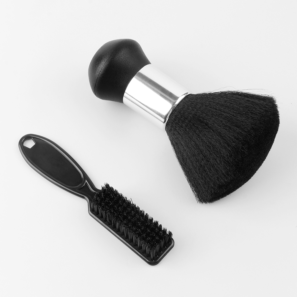 Soft Bristle Cleaning Brush Barber Shop Plastic Handle Vintage Neck Brush For Salon Hairstyling Tools Broken Hair Removal Tools: Silver