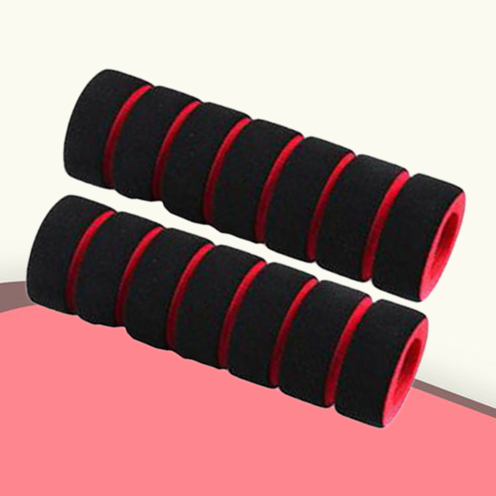 2 stuks schokbestendige comfortabele stuurgrepen fiets schuim grip fietsaccessoires: Zwart rood