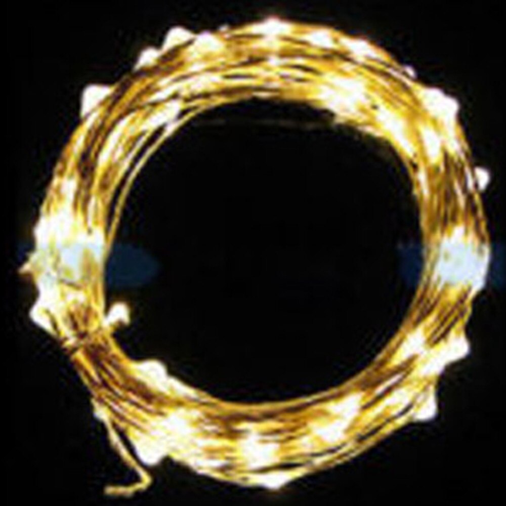 Guirnalda de luces Led Feimefeiyou 2m 20 para exteriores, guirnalda de luces con batería de cobre para fiestas, Navidad, bodas # W3: Yellow 