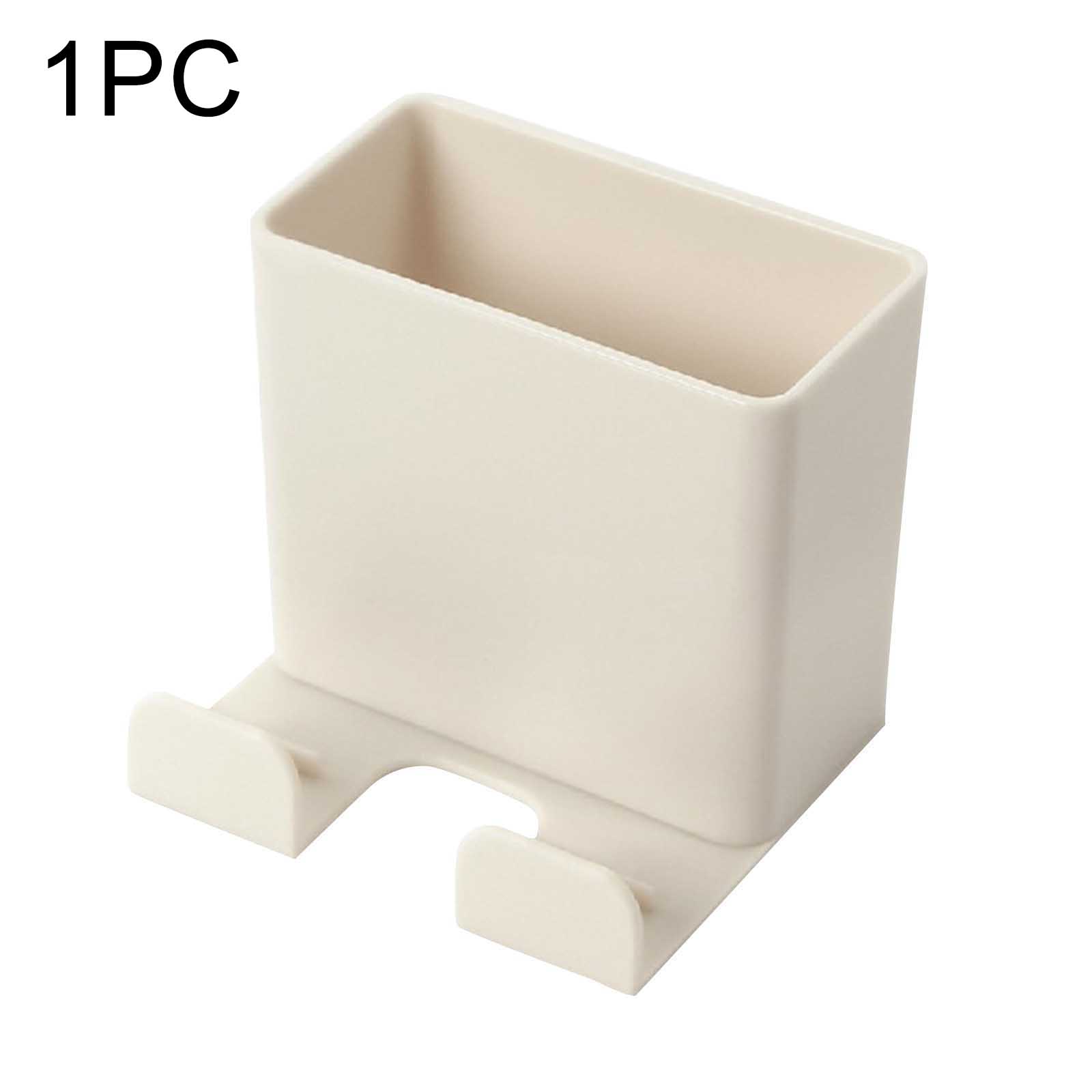 Wall Mounted Remote Control Holder Organizer Storage Box Mobile Phone Plug Stand Holder Hotel Office Wall Storage Organization: light yellow