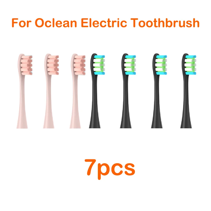 For Oclean Flow/X/ X PRO/ Z1/ F1/ One/ Air 2 /SE Brush Heads Soft DuPont Sonic Toothbrush Vacuum Bristle 7pcs Replacement Heads: Rose Red