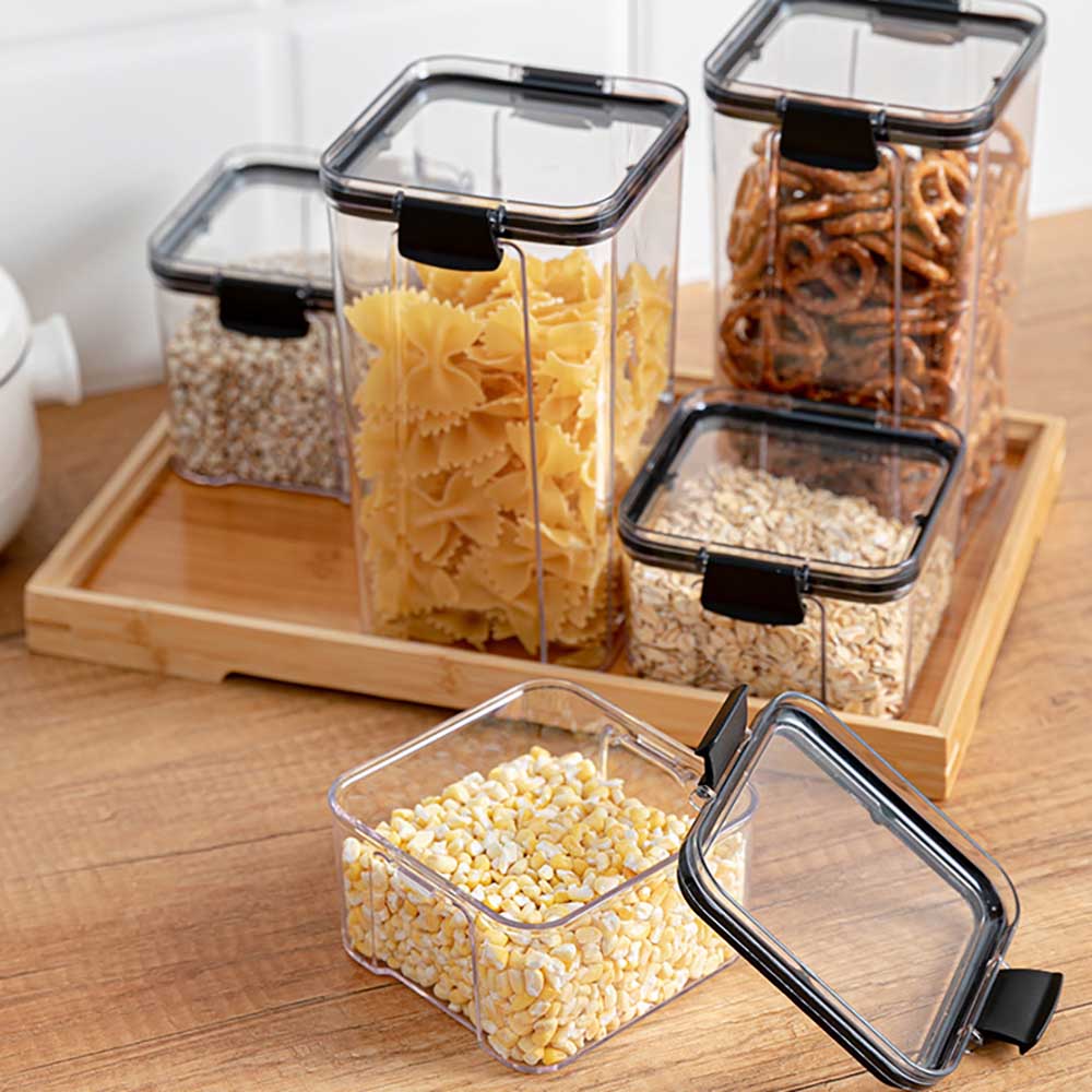 Vier Maten Voedsel Container Plastic Keuken Koelkast Noodle Box Multigrain Opslag Transparante Verzegelde Blikken