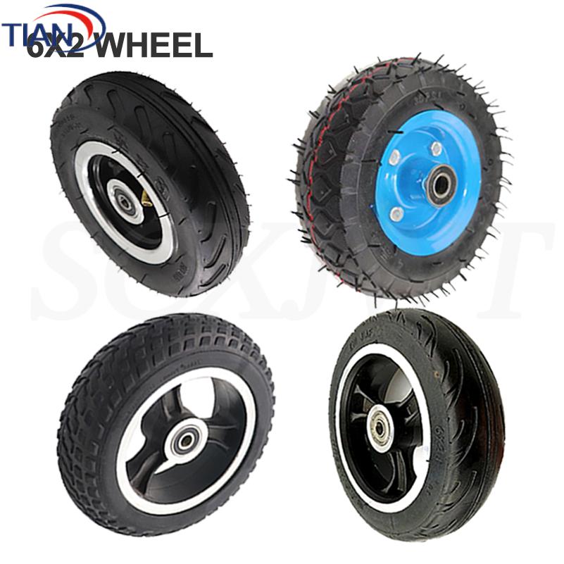 Roues-6 pouces pneu alliage moyeu 6X2 avec Scooter électrique F0 roue pneumatique chariot chariot roue pneumatique