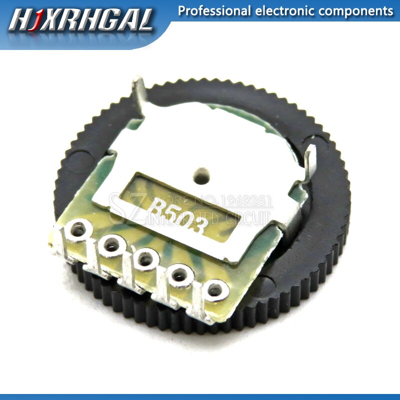 10pcs Double Gear tuning potentiometer B503 50K 5Pin 16*2mm Dial Potentiometer Taper Volume Wheel Duplex Potentiometer hjxrhgal