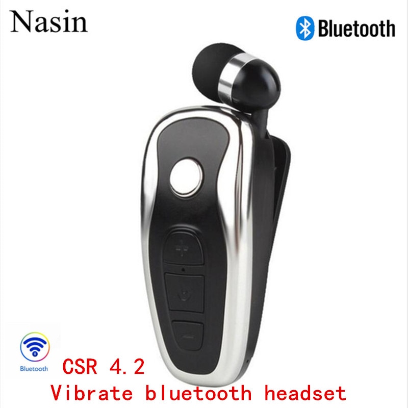 Nasin  q7 in- øreklip tilbagetrækkelig bevægelse opkald vibration stereo trådløs bluetooth øretelefon til xiaomi samsung huawei iphone
