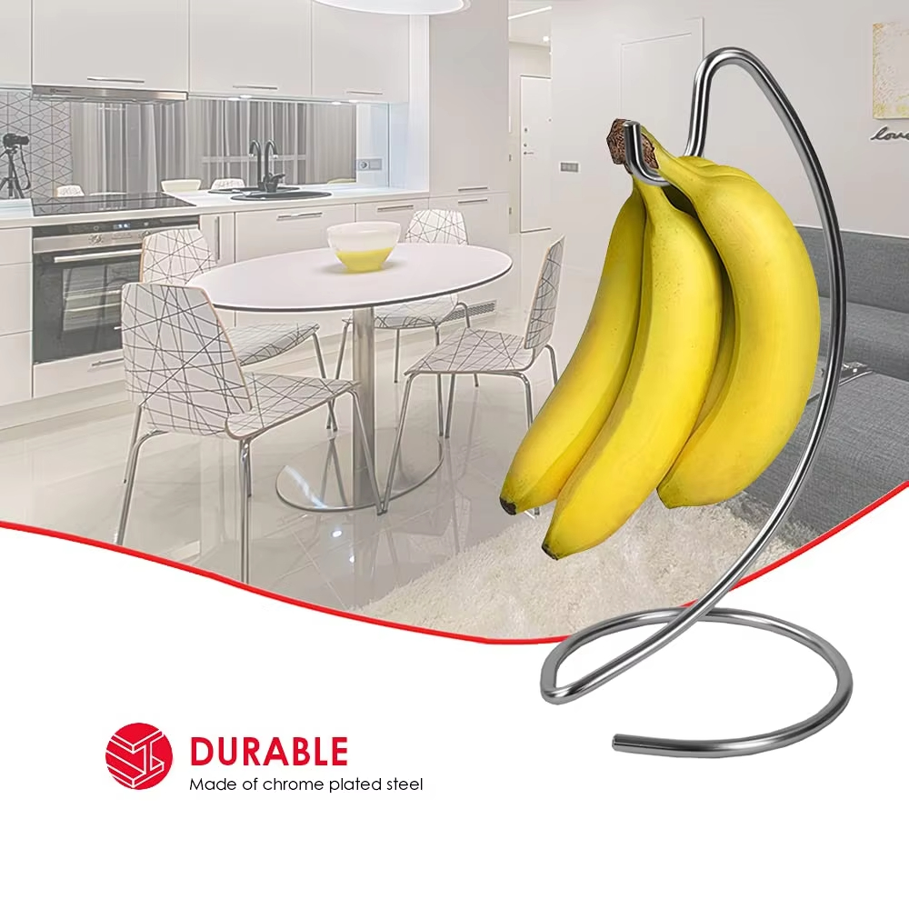 1PCS Modern Banana Hanger-Fruit Tree Stand with Stainless Steel Hook to Keep Bananas Fresh for Kitchen Countertop Food Storage