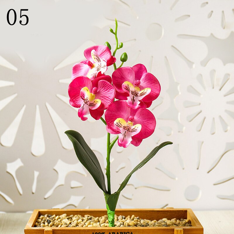 29cm de haut soie fleur artificielle papillon orchidée fleur d'orchidée pour nouvelle maison maison mariage Festival décor Simulation fleur: 05