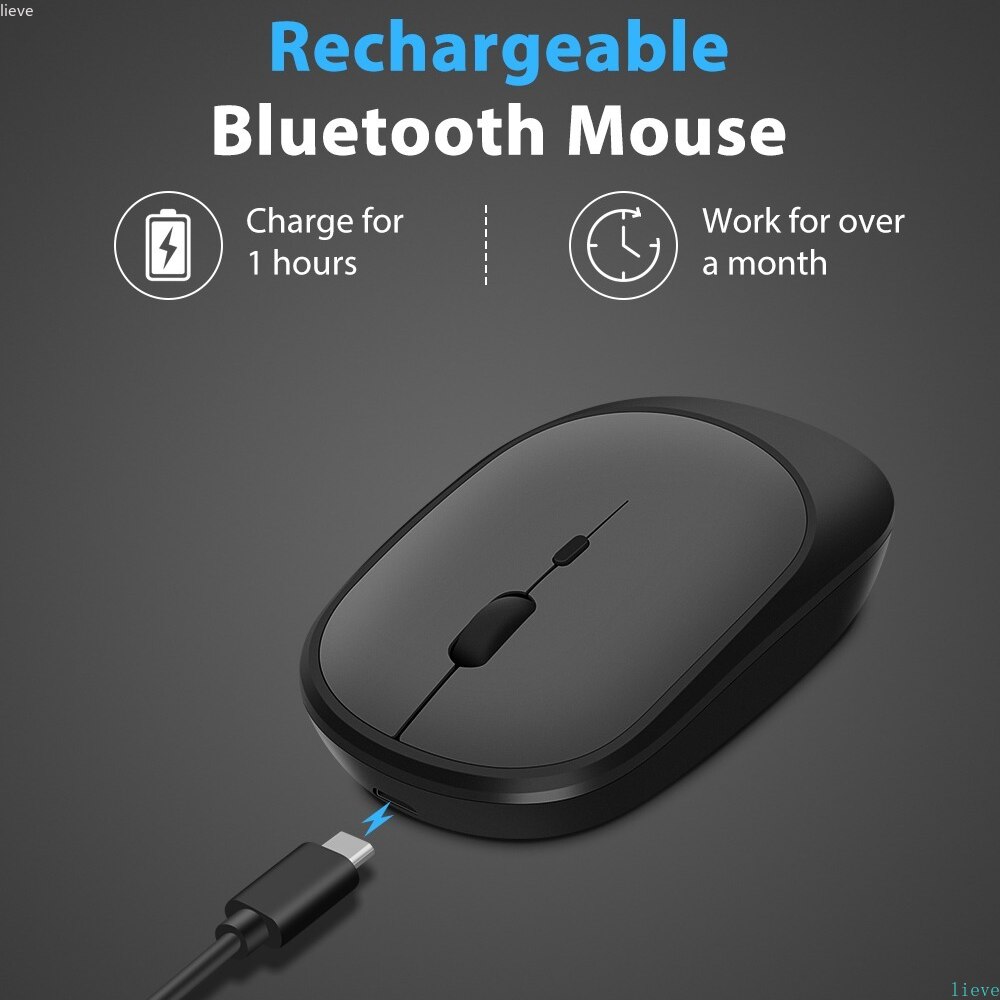 Mouse Bluetooth Wireless per MacBook PC iPad Computer ricaricabile Dual mode Bluetooth + USB Mous, Mouse Wireless silenzioso ergonomico