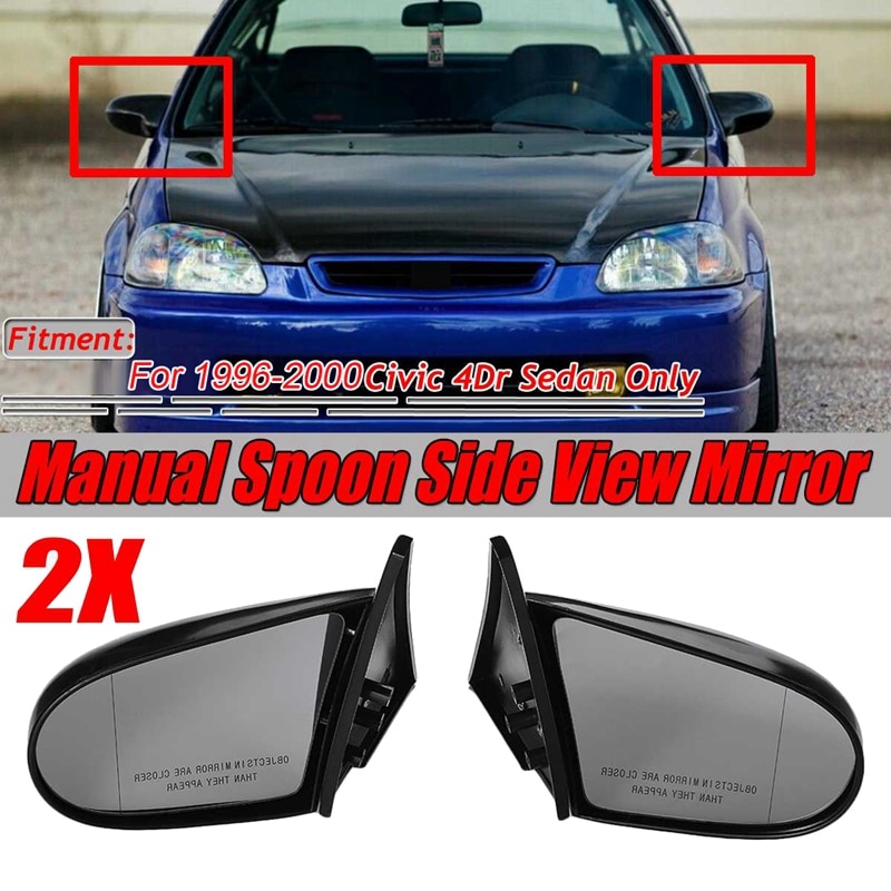 Car Manual Adjustable Side Door Rearview Mirror for Honda Civic 4-Door 1996-2000: Default Title